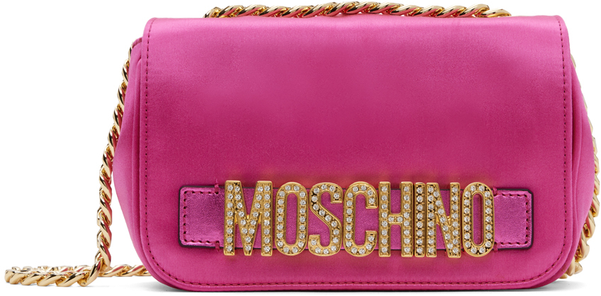 Moschino Pink Logo Bag In A2199 Fantasy Violet