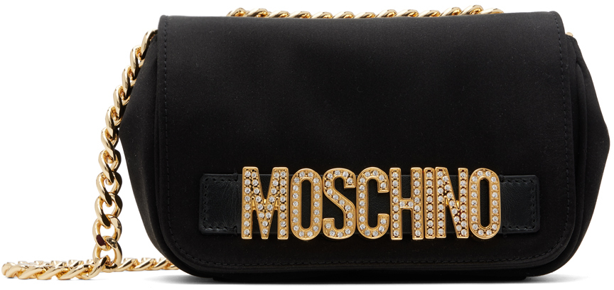 Moschino Black Logo Bag In A6555 Fantasy Black