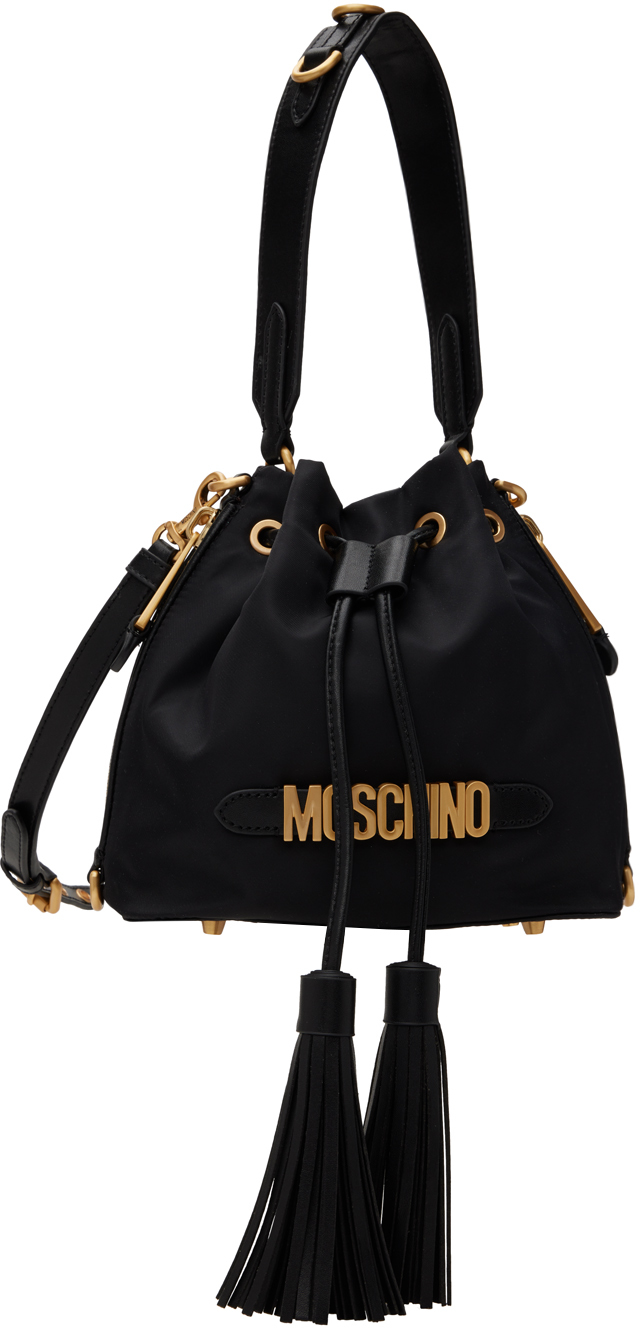 Moschino Black Logo Bag In B1555 Fantasy Print