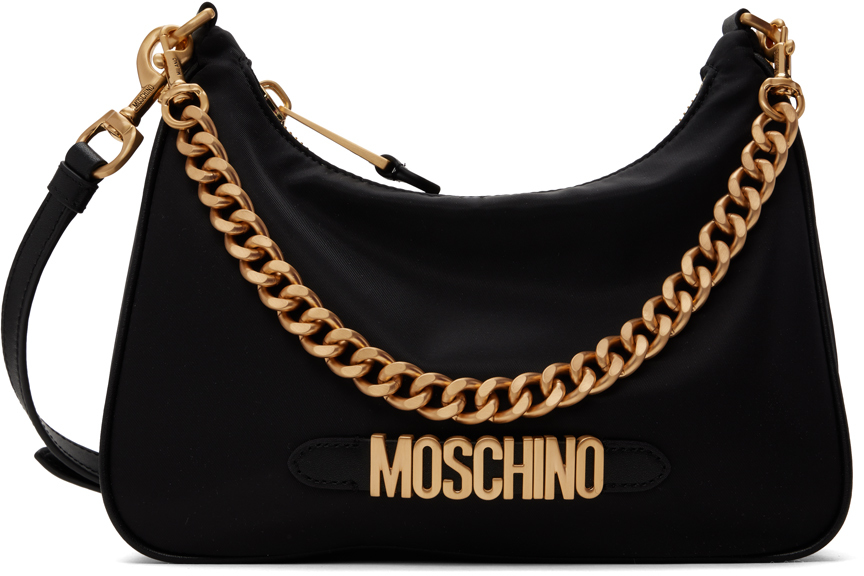 Moschino Black Logo Bag In B1555 Fantasy Print