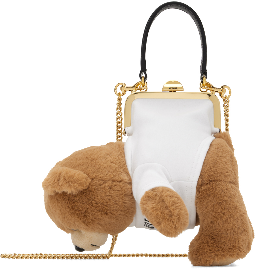 Moschino Beige amp; Brown Logo Tote