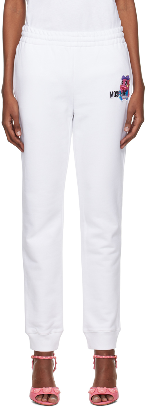 Moschino White Puzzle Bobble Lounge Pants In A0001 White