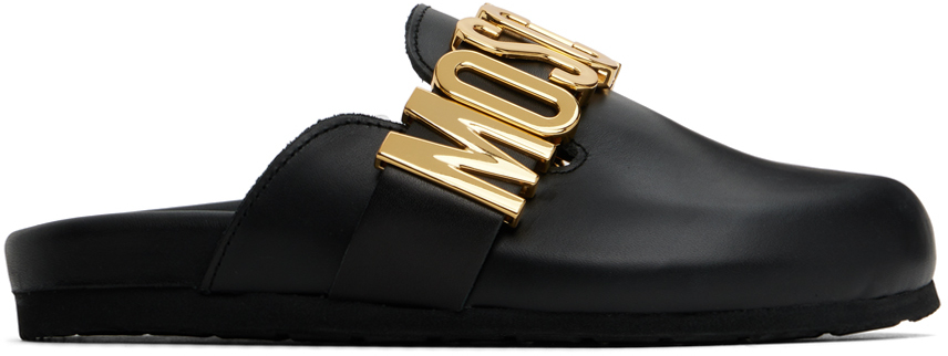 Black Maxi Lettering Mules