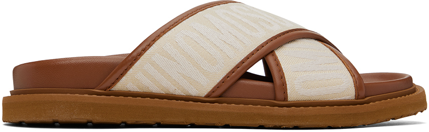 Beige Logo Sandals