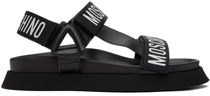 Black Logo Sandals