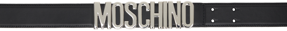 Moschino Black Logo Belt In A6555 Fantasy Print
