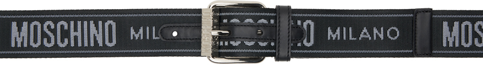 Black Jacquard Logo Belt