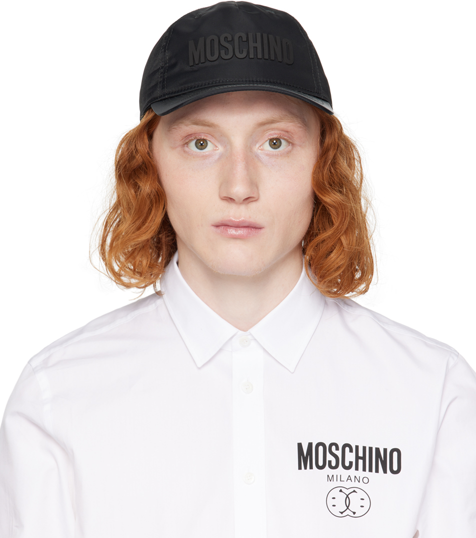 Moschino Black Logo Cap In A0555 Black
