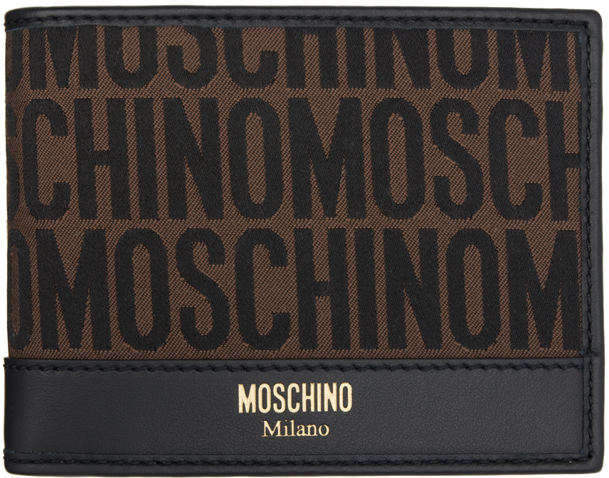 Moschino Brown All-over Logo Wallet In A1103 Fantasy Brown