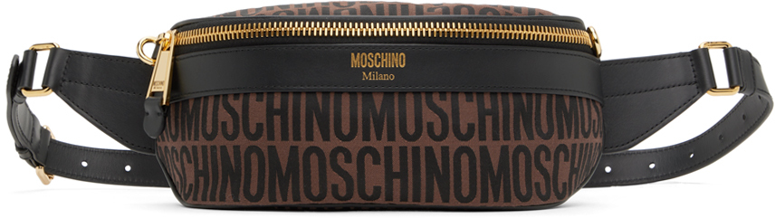 Moschino Brown Jacquard Belt Bag In A1103 Fanta Brown
