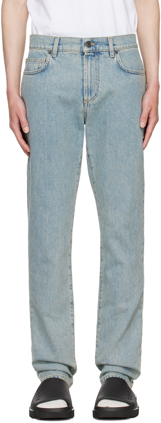 Moschino: Blue Five-Pocket Jeans