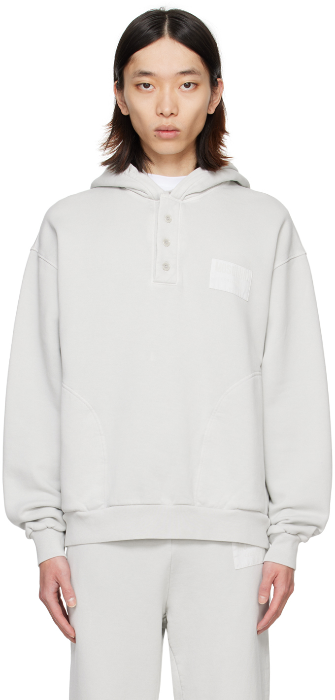Gray Buttoned Hoodie