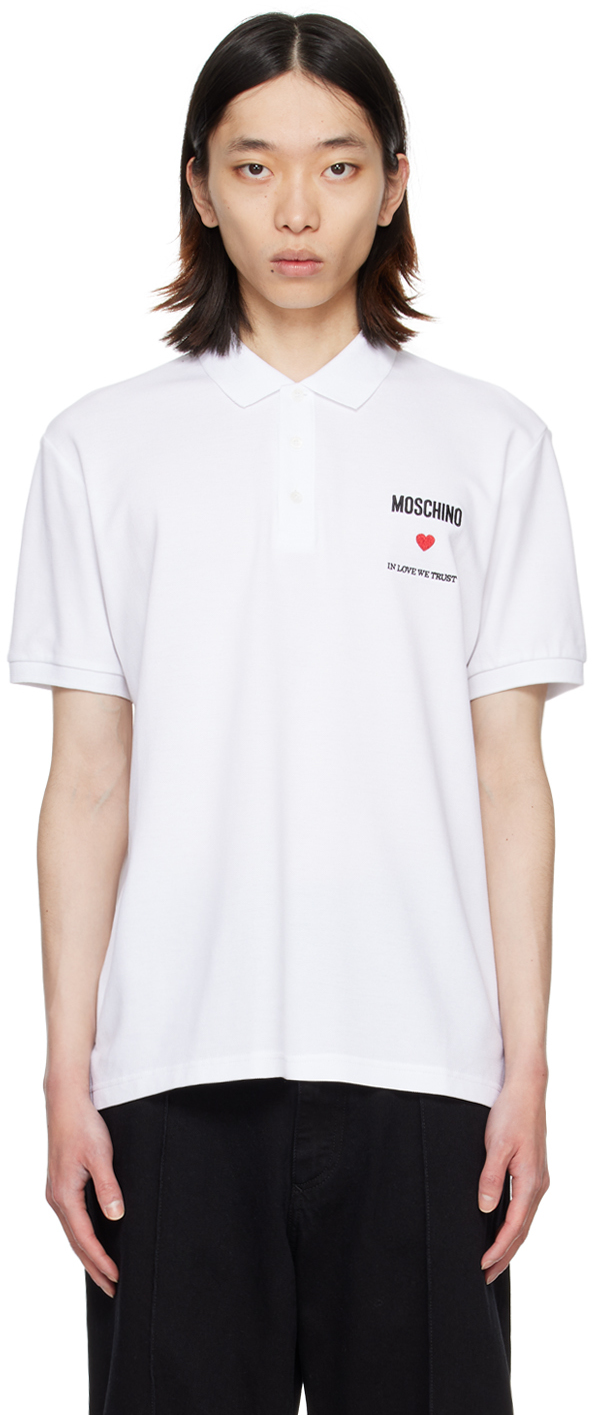 White 'In Love We Trust' Polo
