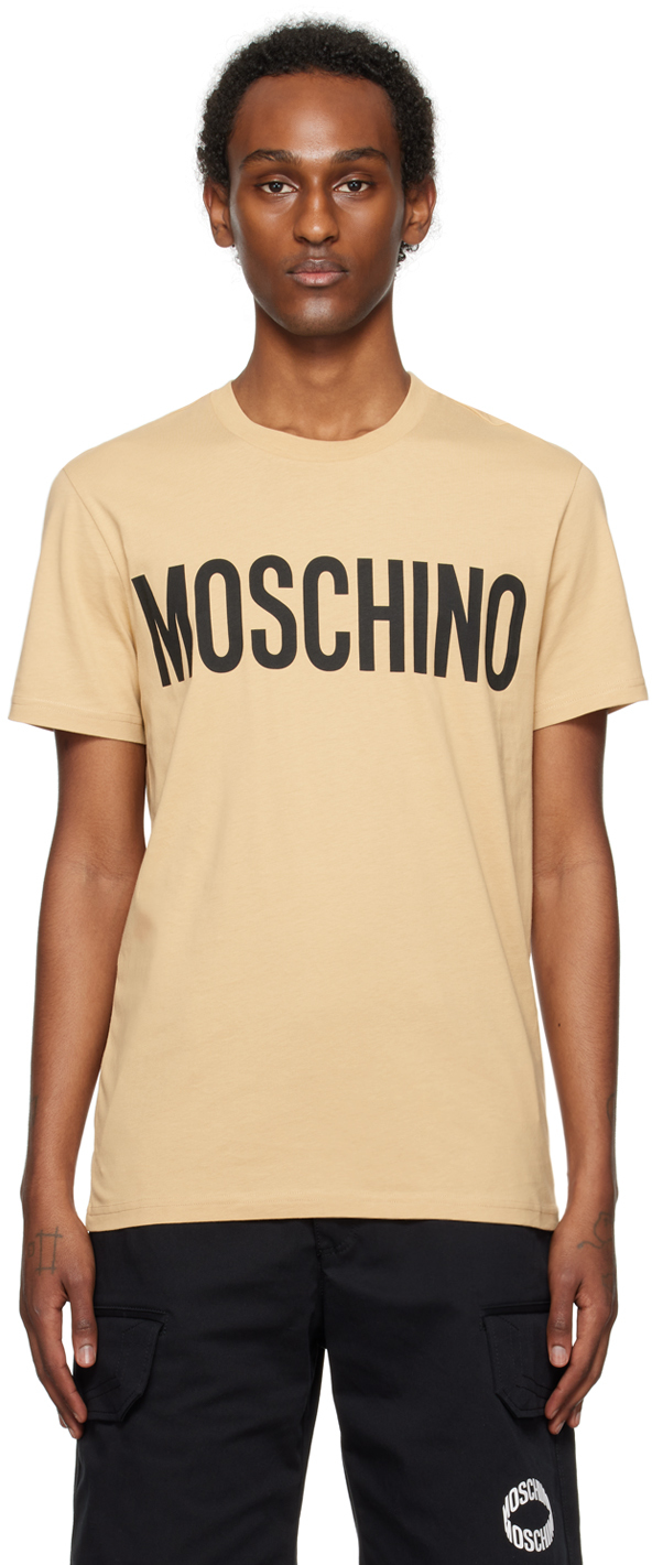 Shop Moschino Beige Printed T-shirt In A1148 Fantasy Print