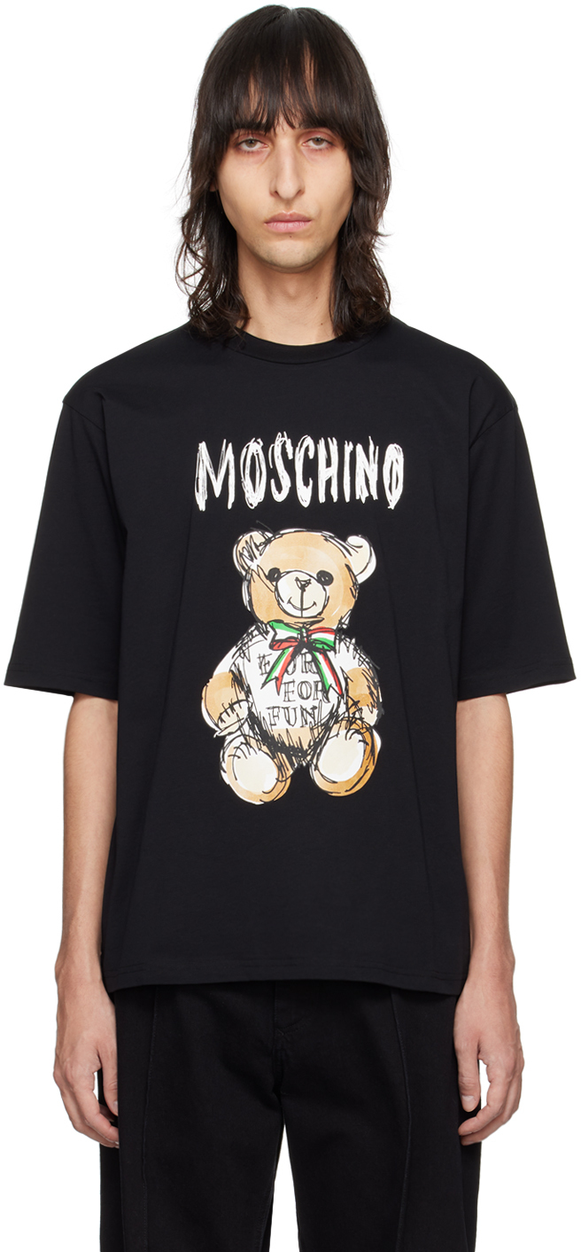 Shop Moschino Black Teddy Bear T-shirt In V1555