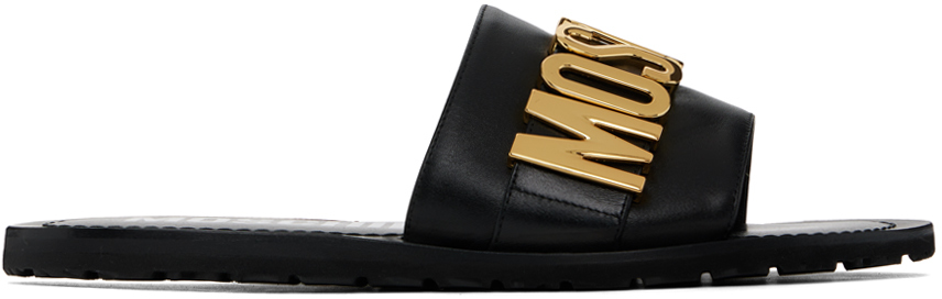 Shop Moschino Black  Sandals In 000 * Nero