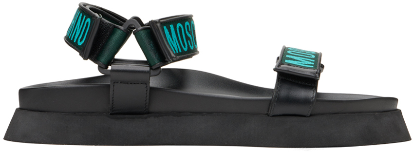 Black Moschino Logo Sandals
