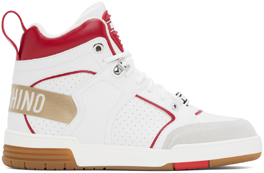 White & Red Streetball Sneakers