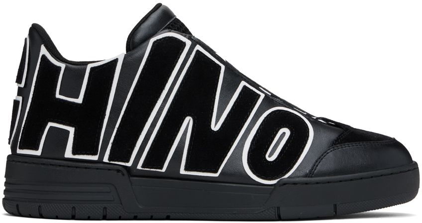 Moschino Black Streetball Maxi Logo Sneakers In 00a * Fantasy Color