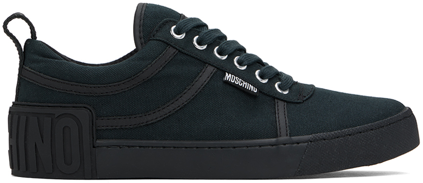 Moschino Black Maxi Logo Trainers In 0