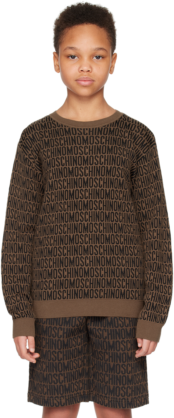 Moschino Kids Brown Jacquard Sweater
