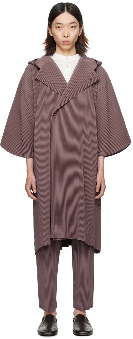 Issey Miyake Purple Monthly Color January Coat In 46-rose Brown