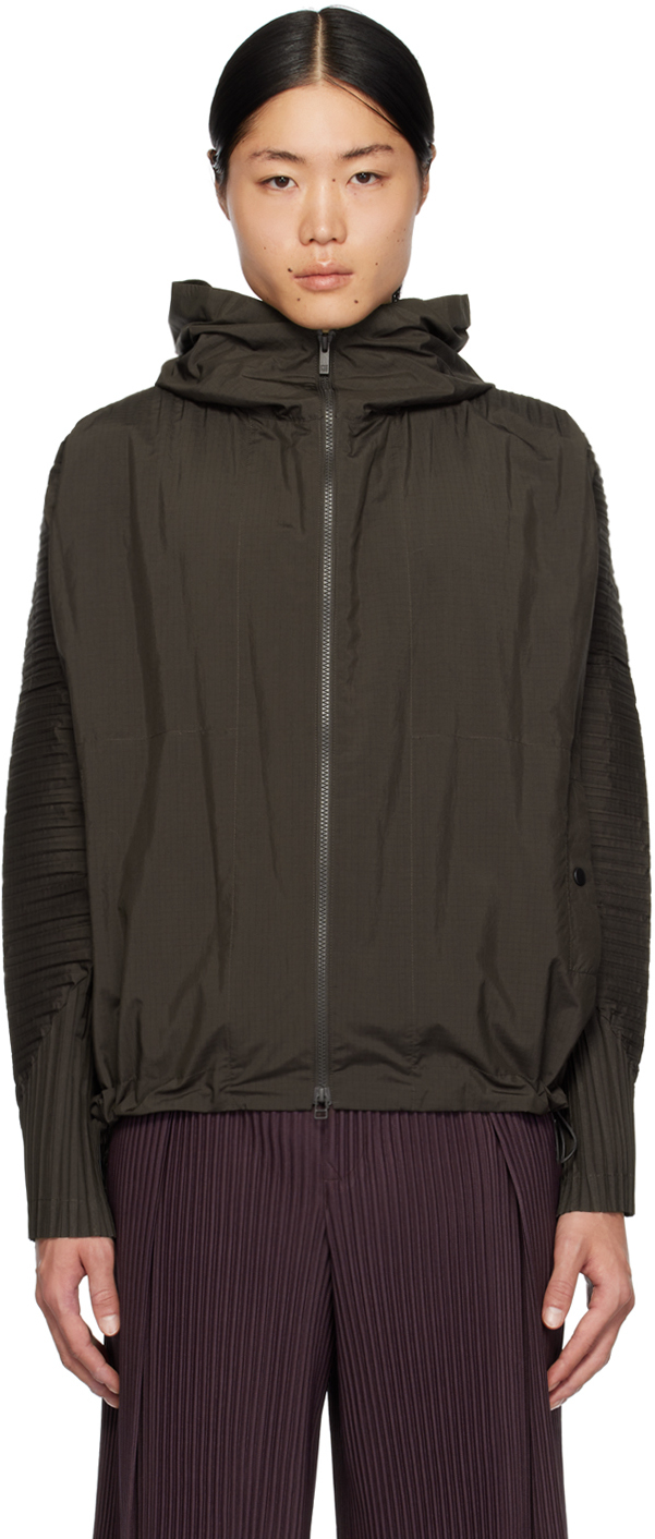 Issey Miyake Brown Cascade Jacket In Black