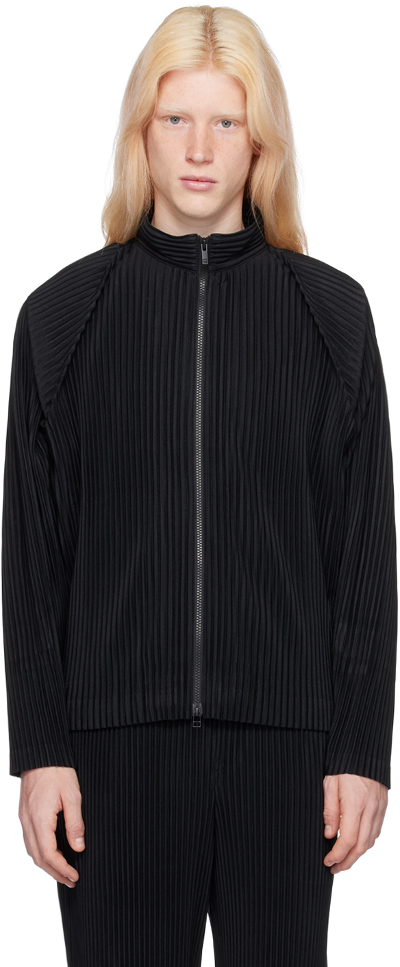 Black Monthly Colors October Jacket by HOMME PLISSÉ ISSEY MIYAKE on Sale