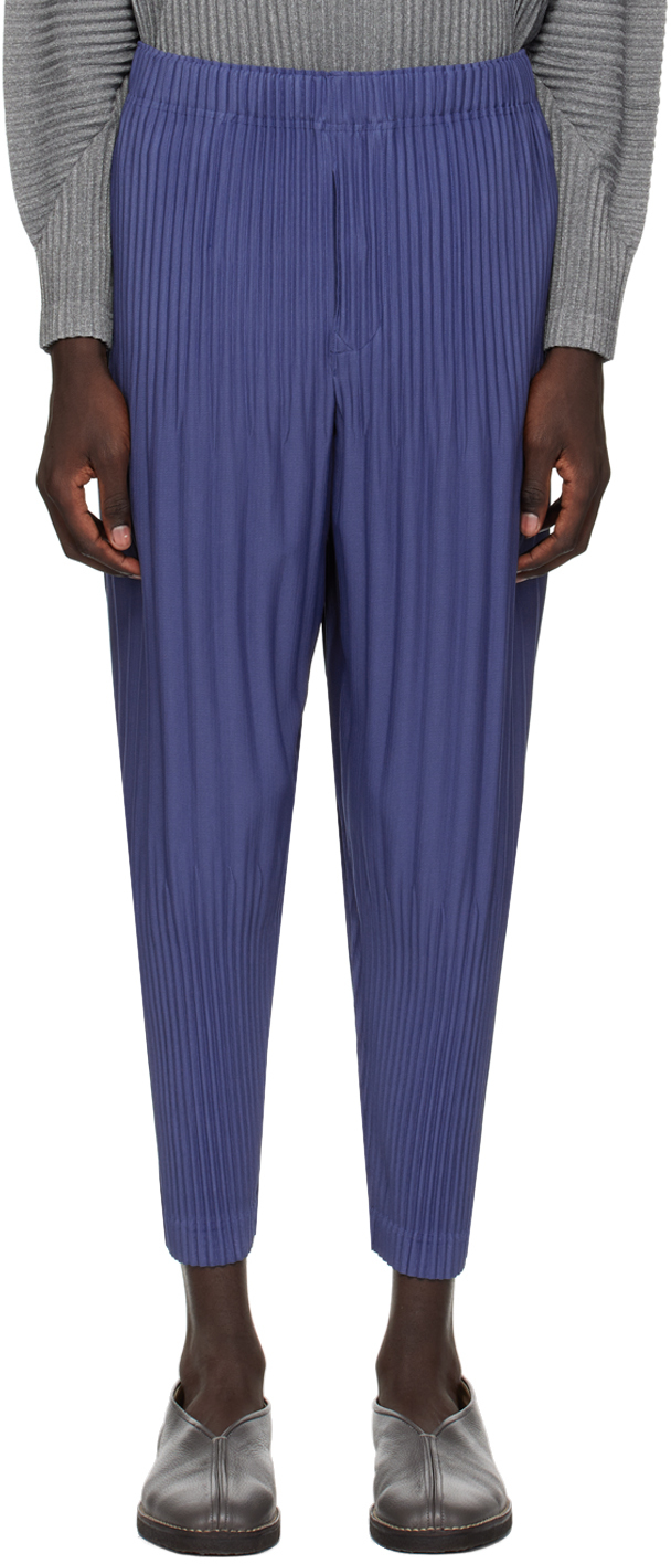 Issey Miyake Blue Monthly Colour December Trousers In 76-stormy Blue