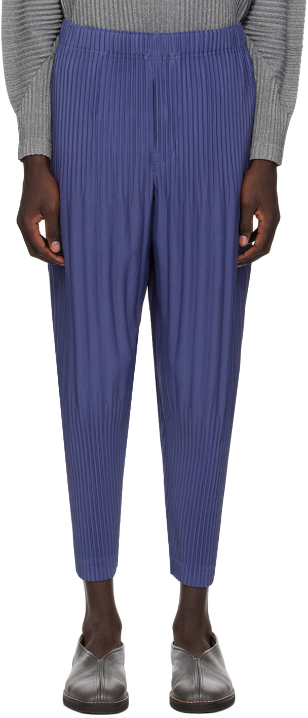 Blue Monthly Color December Pants by HOMME PLISSÉ ISSEY MIYAKE on Sale