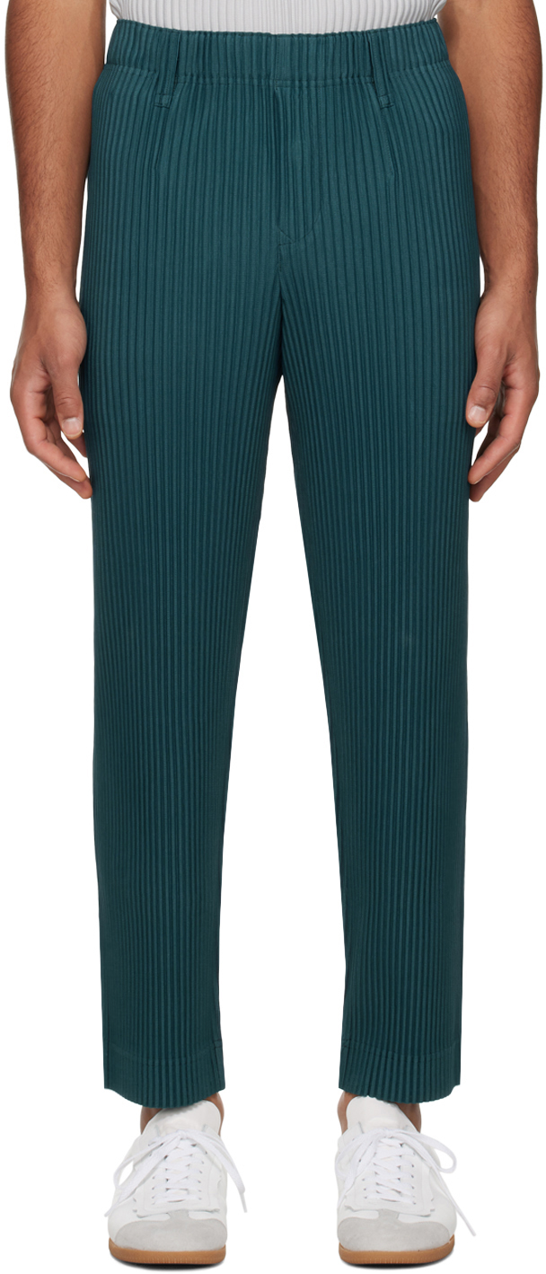 HOMME PLISSÉ ISSEY MIYAKE Green Tailored Pleats 2 Trousers