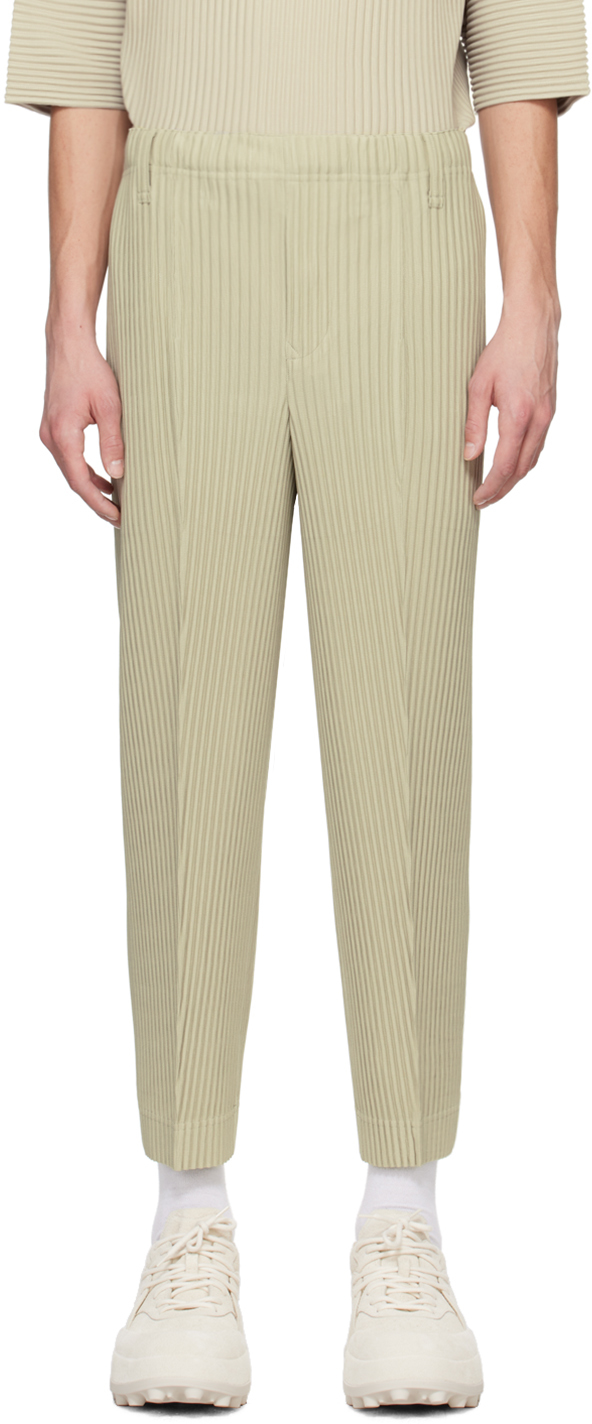 HOMME PLISSÉ ISSEY MIYAKE: Taupe Compleat Trousers | SSENSE