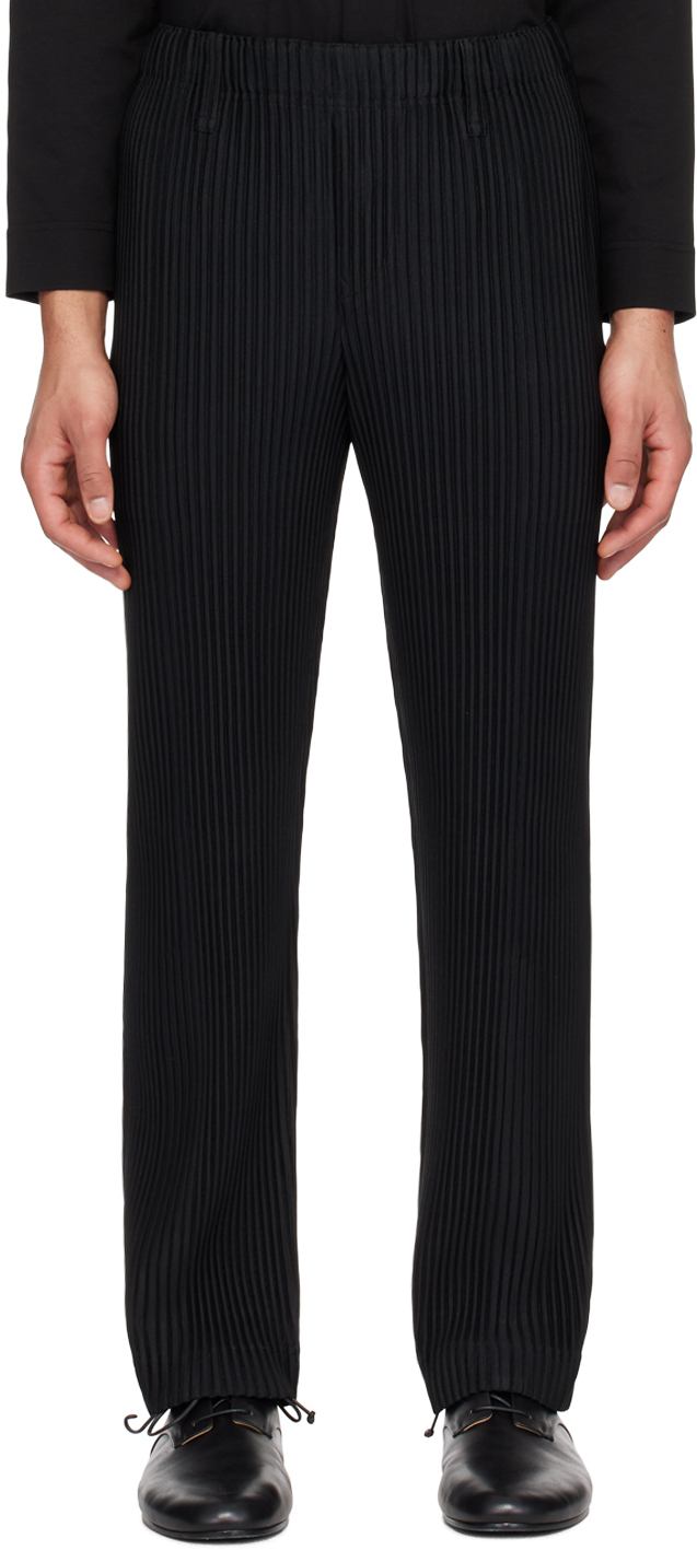 Shop Issey Miyake Black Tailored Pleats 1 Trousers In 15-black