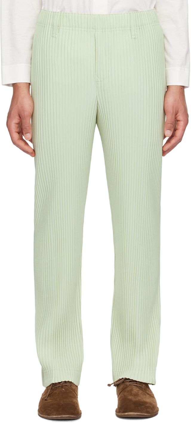 Green Tailored Pleats 1 Trousers