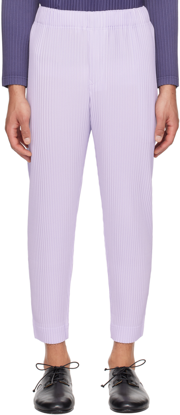 Shop Issey Miyake Purple Monthly Color February Trousers In 80-soft Lavender