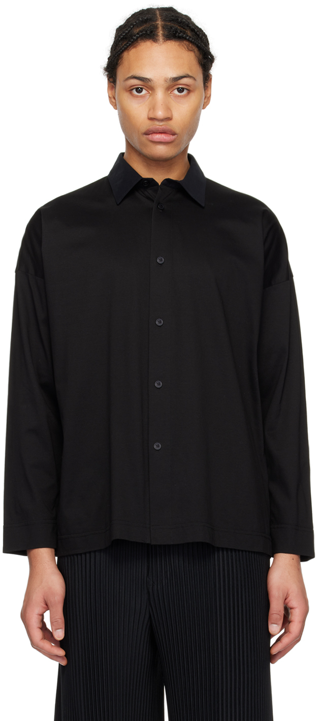 Shop Issey Miyake Black Dolman Sleeve Shirt In 15-black