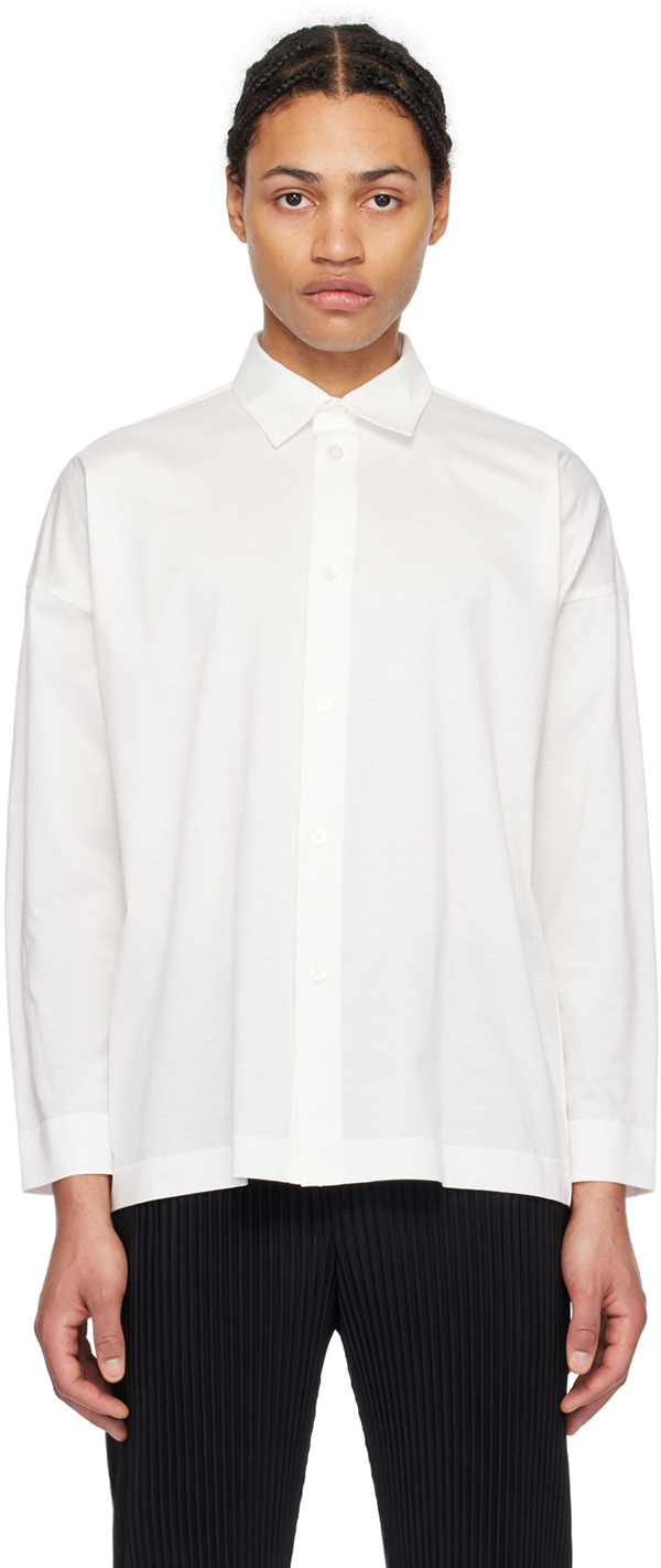 Shop Issey Miyake White Dolman Sleeve Shirt In 01-white