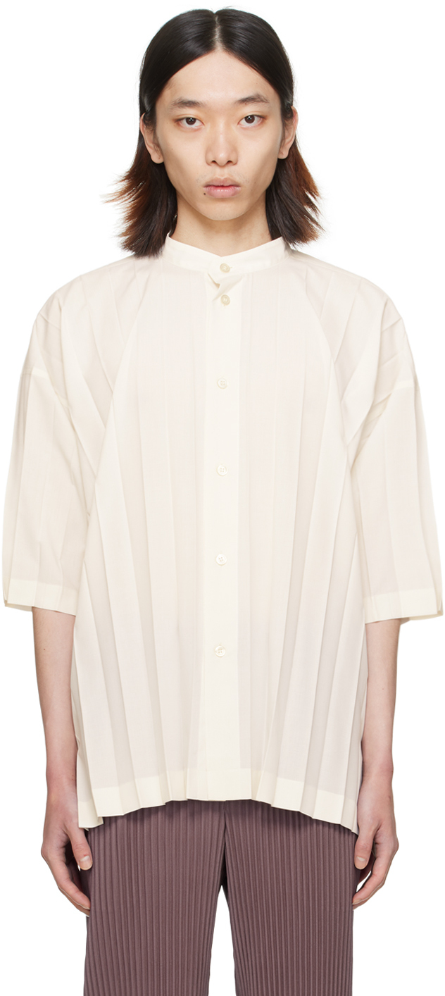 HOMME PLISSÉ ISSEY MIYAKE: Off-White Edge Shirt | SSENSE Canada