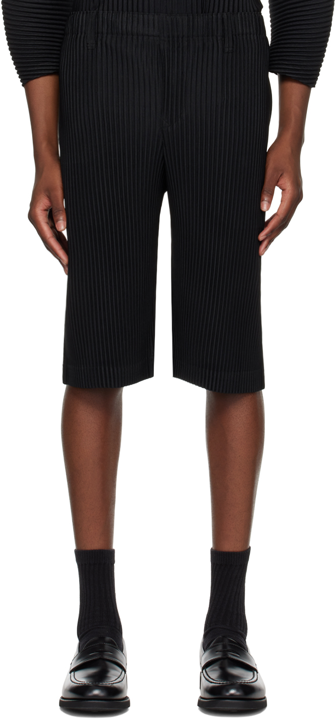 Shop Issey Miyake Black Tailored Pleats 2 Shorts In 15-black