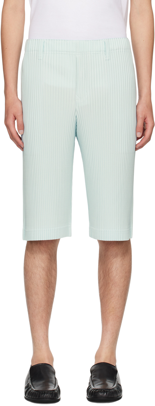 ISSEY MIYAKE BLUE TAILORED PLEATS 2 SHORTS 