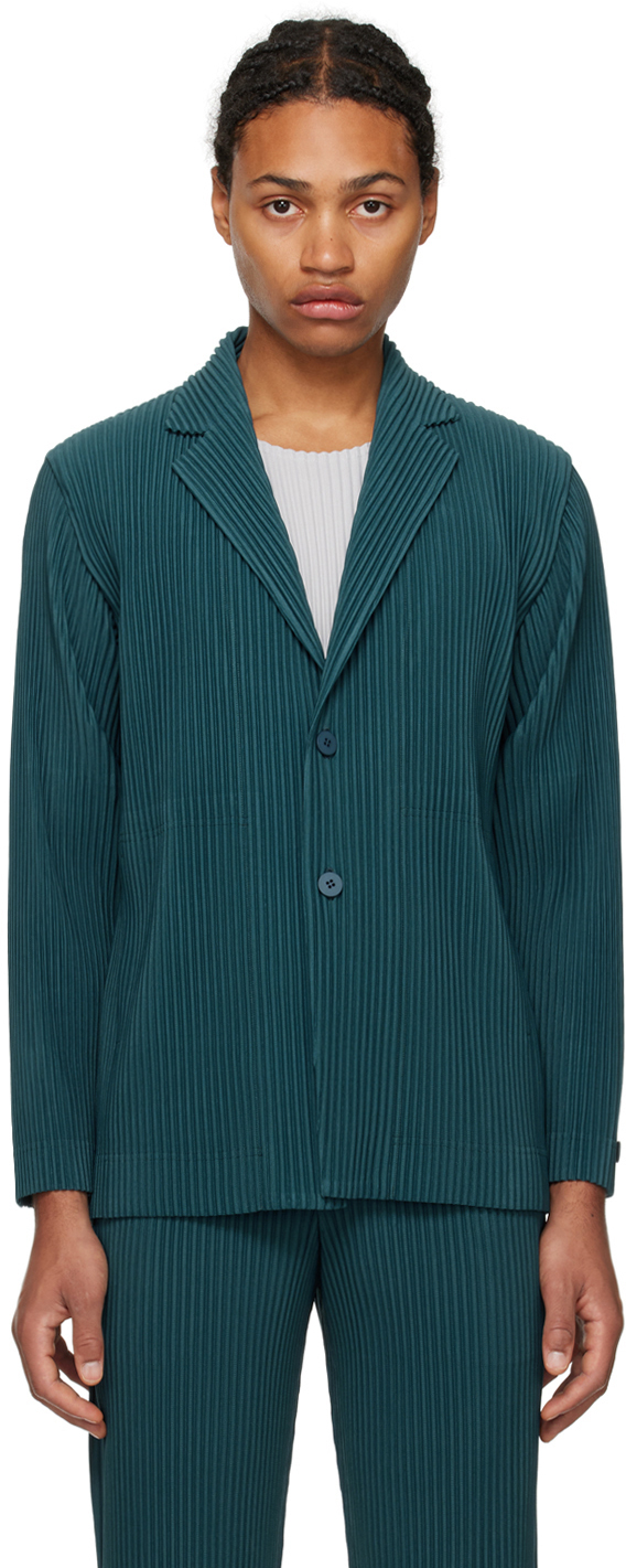 HOMME PLISSÉ ISSEY MIYAKE Green Tailored Pleats 2 Blazer