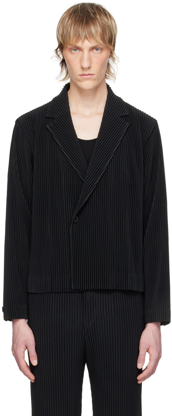 HOMME PLISSÉ ISSEY MIYAKE: Black Tailored Pleats 2 Blazer | SSENSE UK