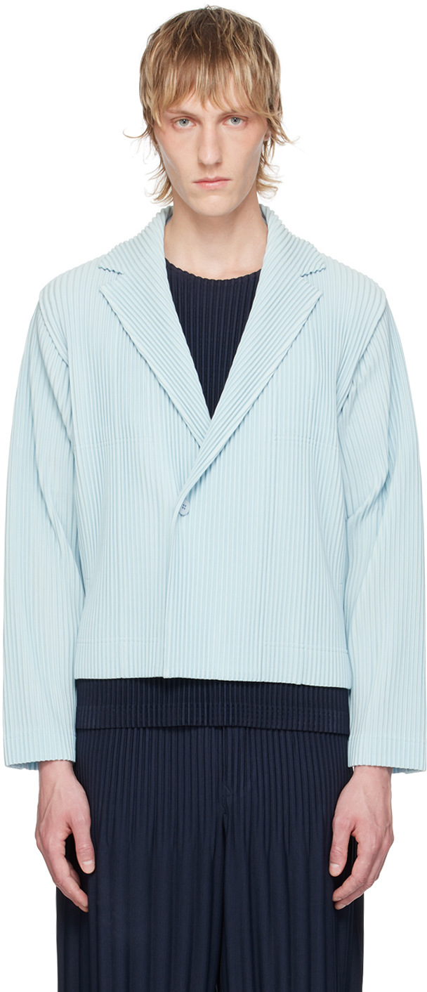 Shop Issey Miyake Blue Tailored Pleats 2 Blazer In 71-light Blue