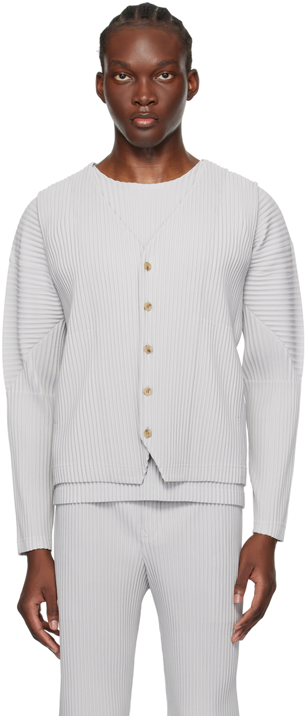 Shop Issey Miyake Gray Basics Vest In 11-light Gray