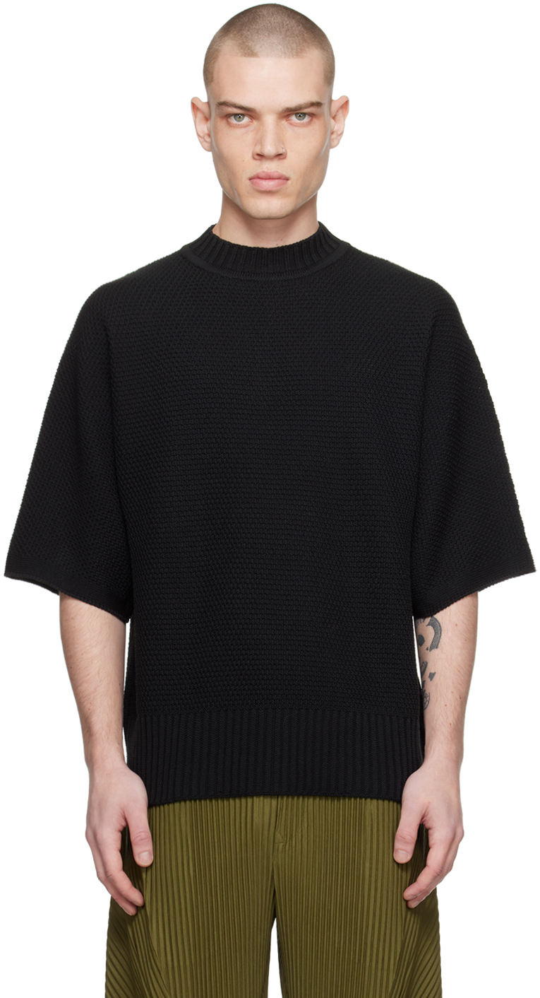 Issey Miyake Black Rustic Sweater In 15-black