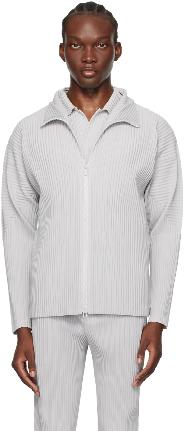 Shop Issey Miyake Gray Basics Jacket In 11-light Gray