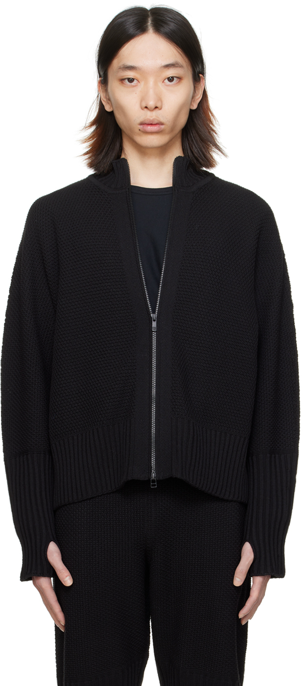 Shop Issey Miyake Black Rustic Knit Sweater In 15-black