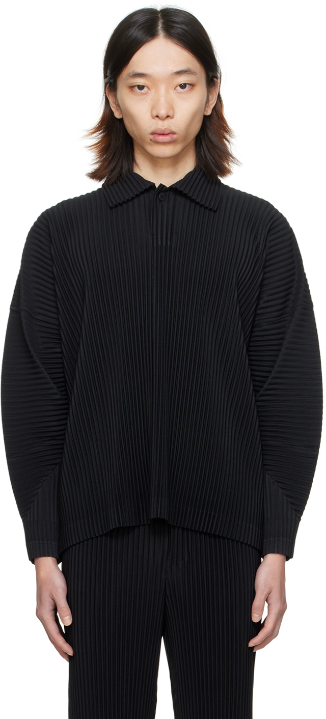HOMME PLISSÉ ISSEY MIYAKE Black Monthly Color January Polo