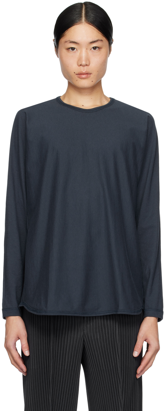Issey Miyake Navy Release-t 2 Long Sleeve T-shirt In 75-navy