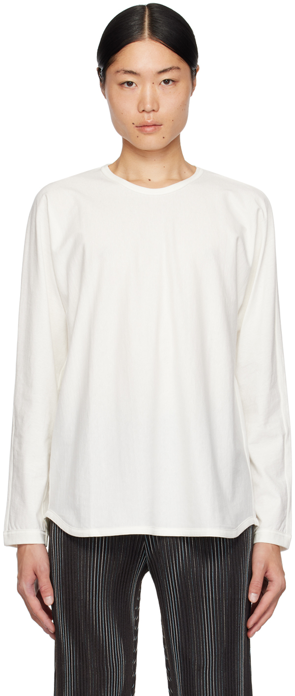 Issey Miyake White Release-t 2 Long Sleeve T-shirt In 01-white